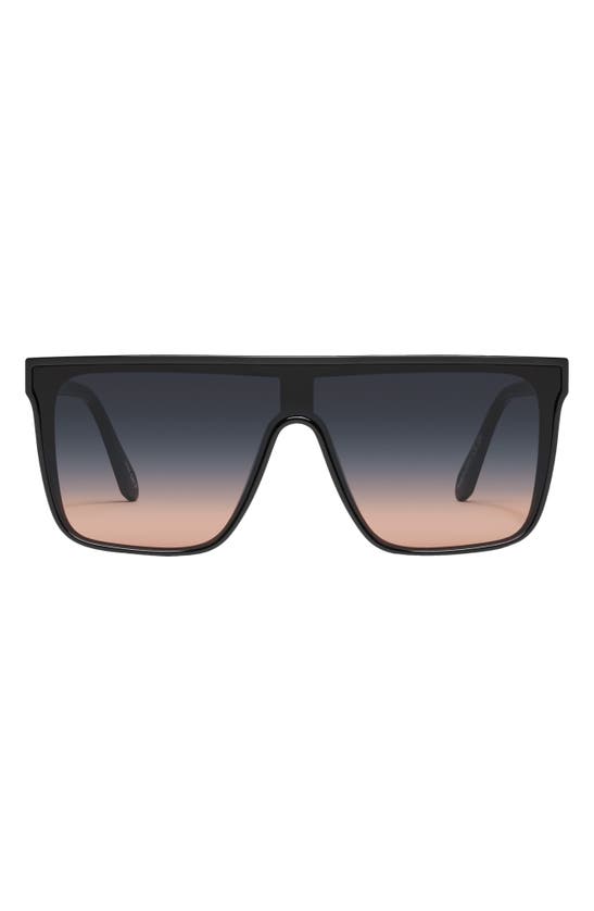 Shop Quay Nightfall 49mm Gradient Shield Sunglasses In Black/ Black Fade Coral