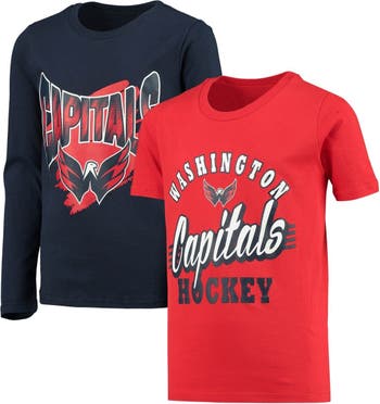 Outerstuff Youth Red/Navy Washington Capitals Two-Man Advantage T-Shirt Combo Set