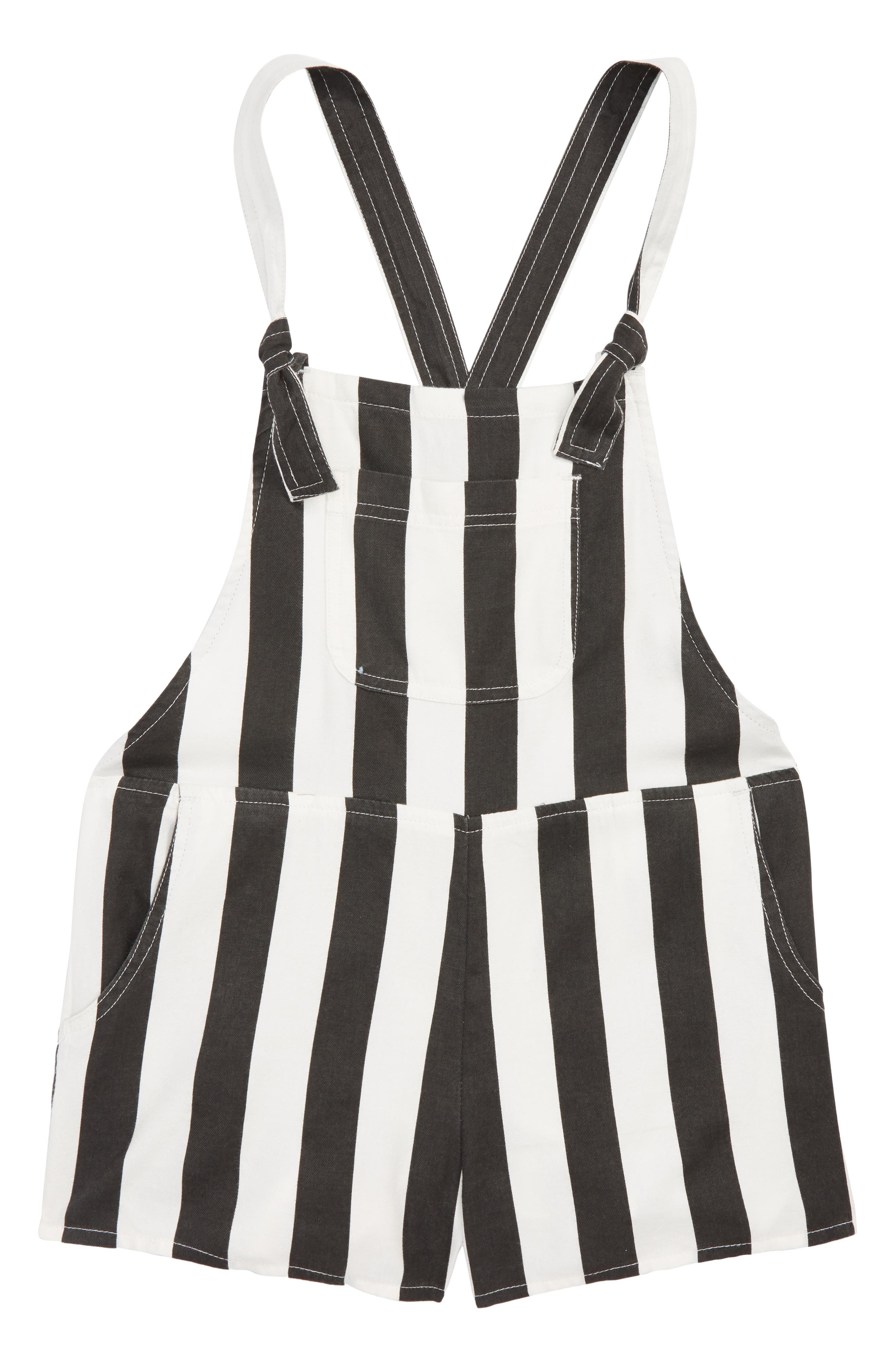 green and white striped overalls shorts