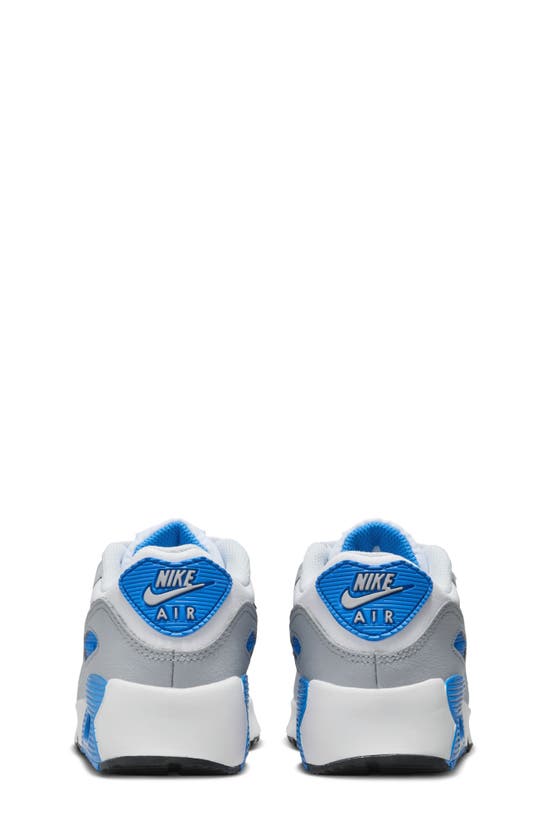Shop Nike Kids' Air Max 90 Sneaker In White/ Blue/ Platinum/ Black