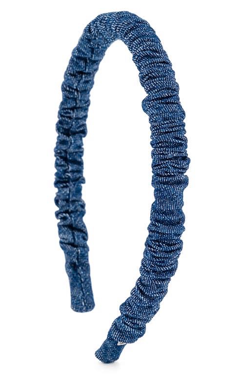 Alexandre de Paris Ruched Denim Headband in Blue at Nordstrom