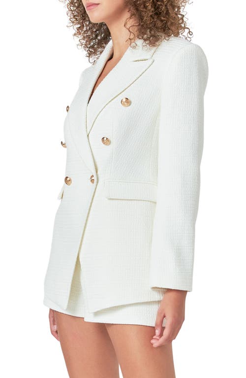 Endless Rose Tweed Blazer In White