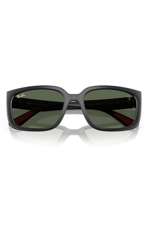 Ray Ban Ray-ban X Scuderia Ferrari 57mm Square Sunglasses In Matte Black