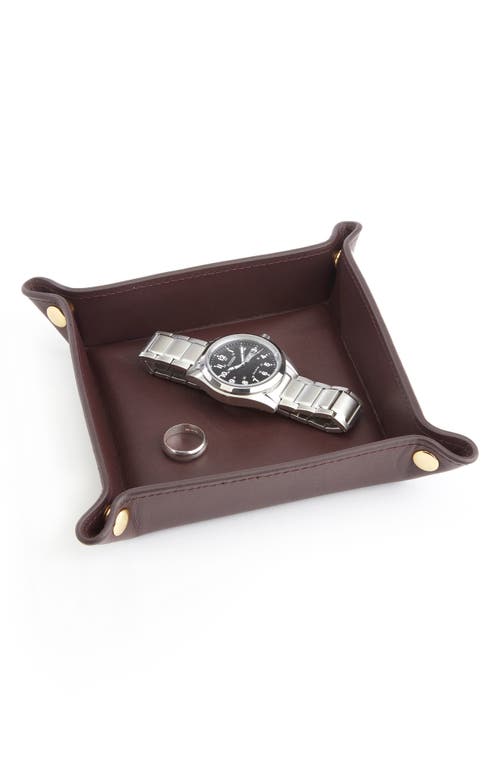 Royce New York Personalized Catchall Leather Valet Tray In Burgundy - Deboss