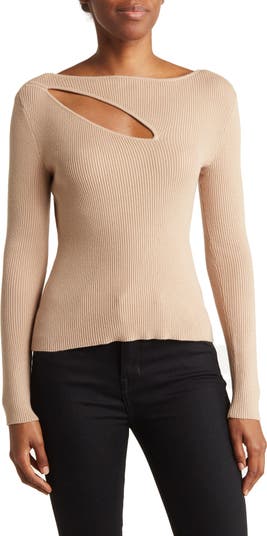 Melrose and Market Skivvy Ribbed Cutout Sweater | Nordstromrack