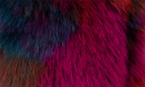 Azalea Wang Upsetter Pointed Toe Faux Fur Knee High Boot In Orangemulti