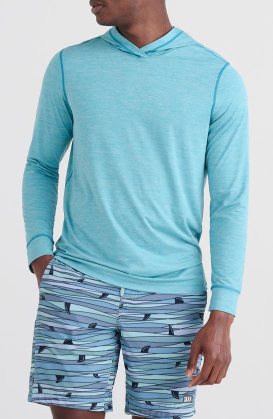 Shop Saxx All Day Cooling Performance Hoodie In Sea Level Heather