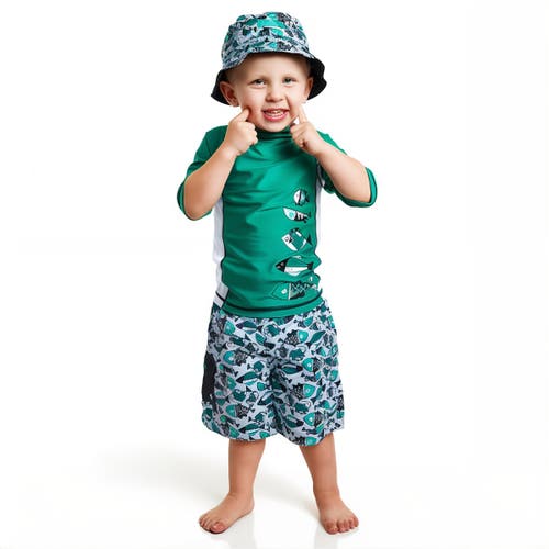 Shop Uv Skinz 3pc Sun & Swim Set In Green Aztec Fish