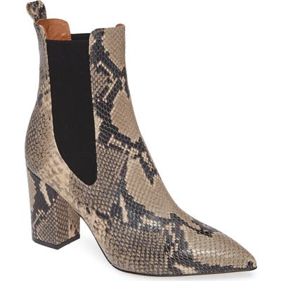 Paris Texas Python Print Block Heel Bootie, Brown