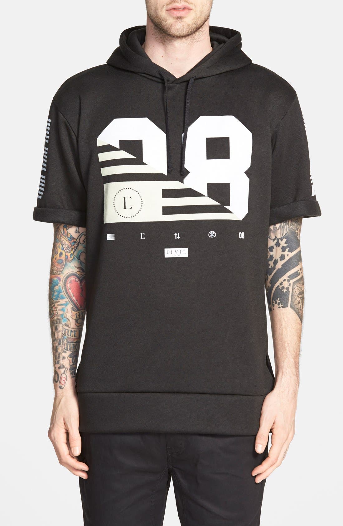 Civil Regime 'All You Brawler' Short Sleeve Graphic Hoodie Nordstrom
