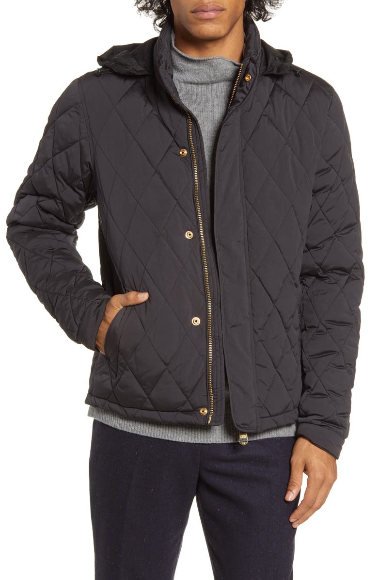 Scotch & Soda Hooded Lightweight Diamond Quilted Jacket | Nordstrom