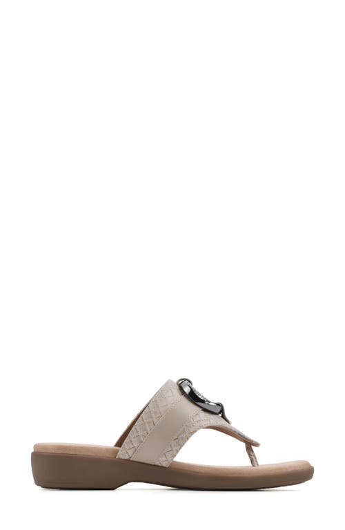 Cliffs By White Mountain Benedict Wedge Thong Sandal In Taupe/woven
