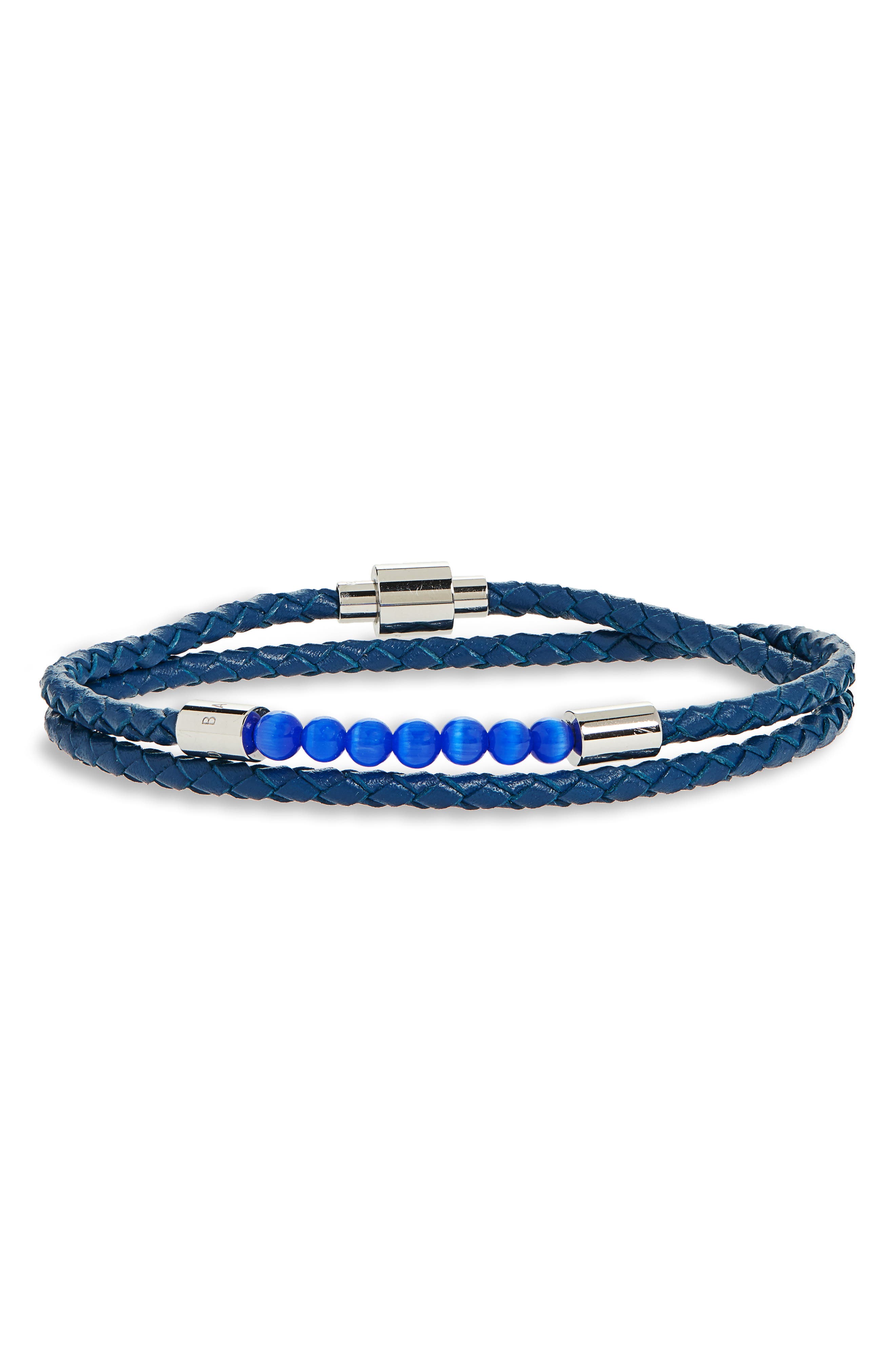 Ted Baker London Beaded Braided Leather Wrap Bracelet
