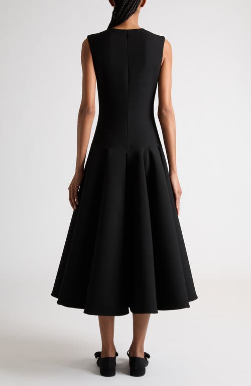 Shop Valentino Garavani Sleeveless Luxury Crepe Fit & Flare Dress In Nero