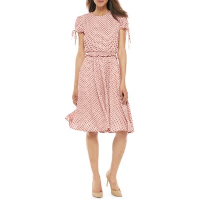 Petite Gal Meets Glam Collection Corinne Polka Dot Dress, Pink