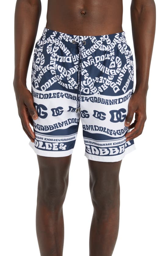 DOLCE & GABBANA DOLCE&GABBANA MARINA PRINT SWIM TRUNKS