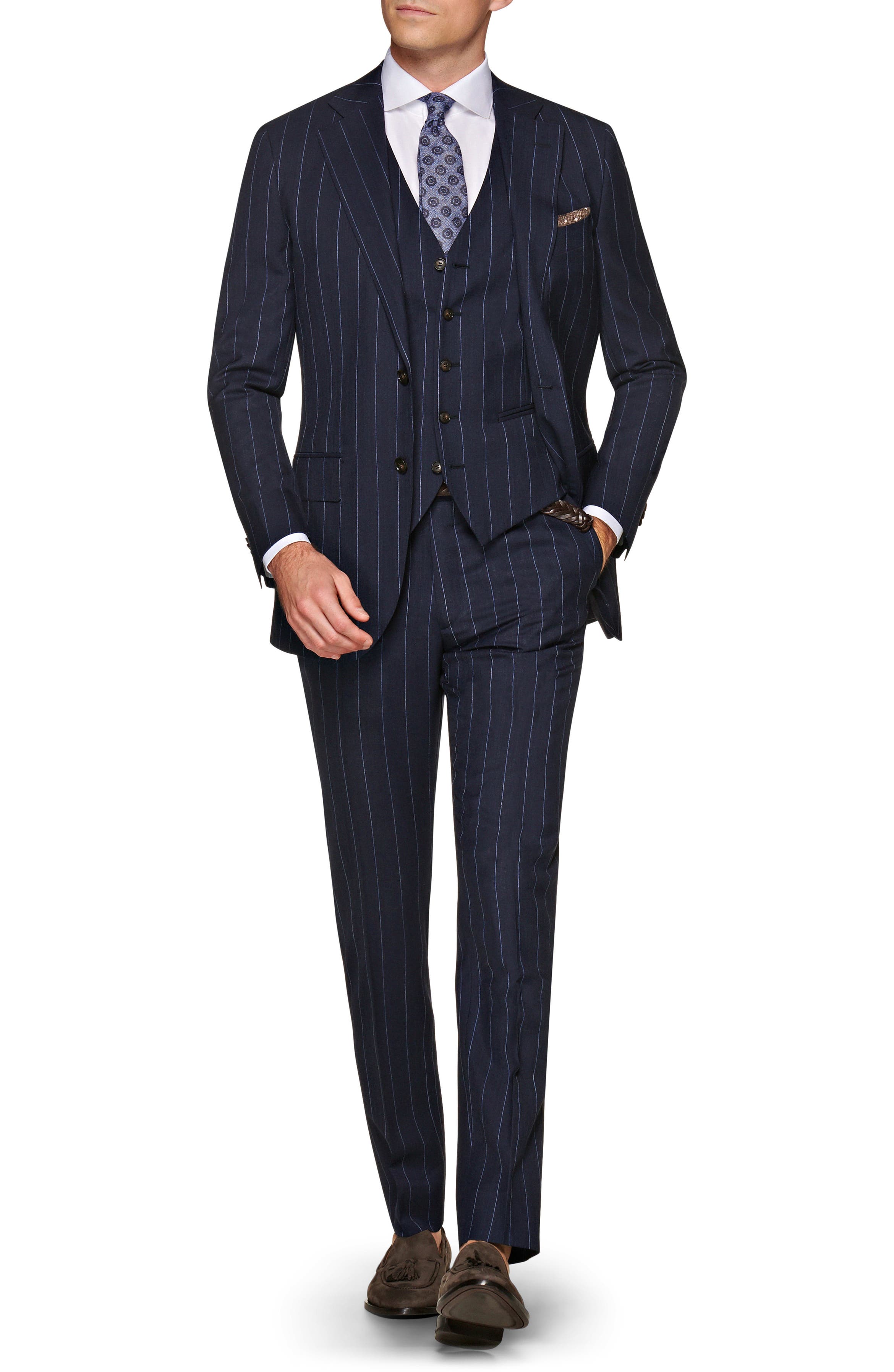 Suitsupply Lazio Slim Fit Pinstripe Three Piece Wool Suit | Nordstrom