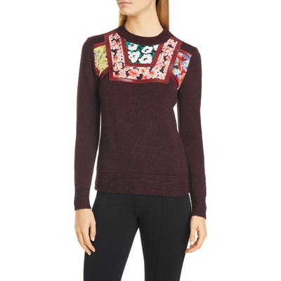 Stella Mccartney Applique Wool Sweater, 8 IT - Burgundy