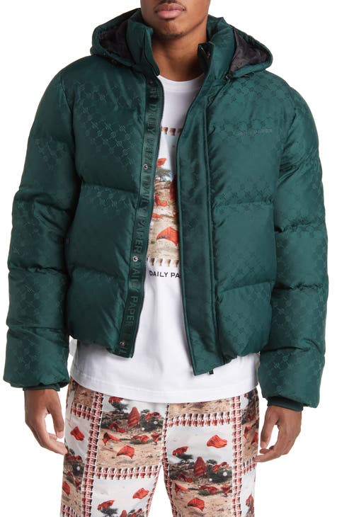 Louis Vuitton Leather Accent Sleeveless Puffer Jacket Khaki. Size 34