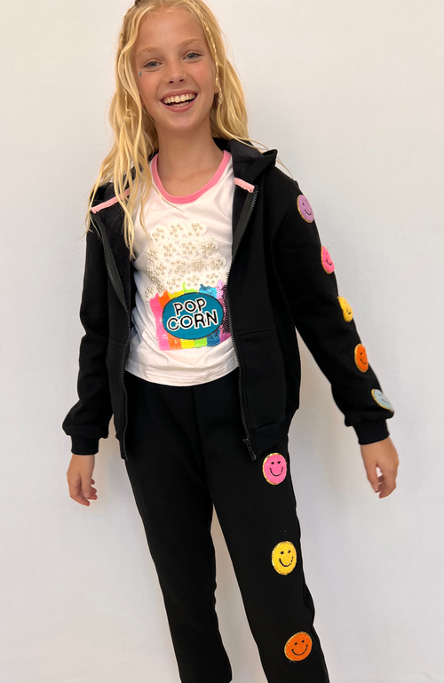 Shop Lola + The Boys Rainbow Cozy Emoji Set In Black