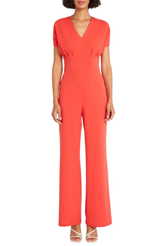 Shop Maggy London Pleated Bodice Jumpsuit In Bittersweet