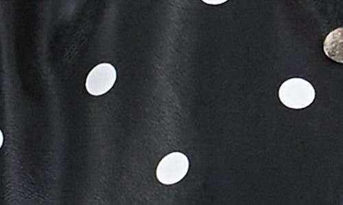 English Factory Polka Dot Faux Leather Jacket In Black/ White
