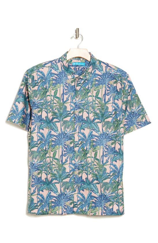 Tori Richard Jungle Club Tropical Short Sleeve Button-up Shirt In Coral