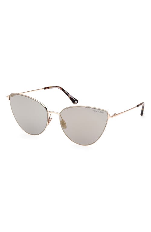 Shop Tom Ford Anais 62mm Cat Eye Sunglasses In Shiny Pale Gold/smoke