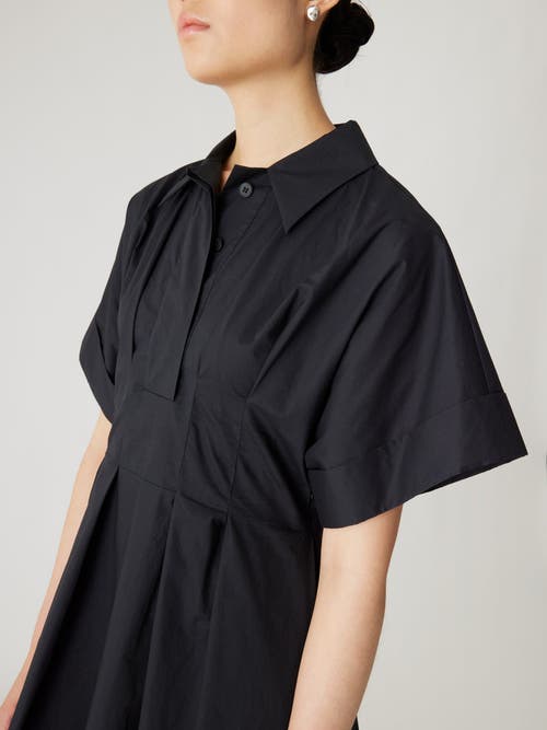 Shop Rebecca Taylor Poplin Waisted Shirt Dress In Black