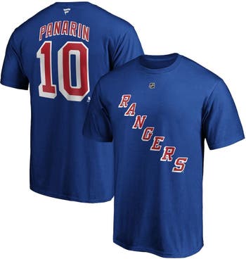 Men's Fanatics Branded Artemi Panarin Blue New York Rangers Player Authentic Stack Name & Number T-Shirt