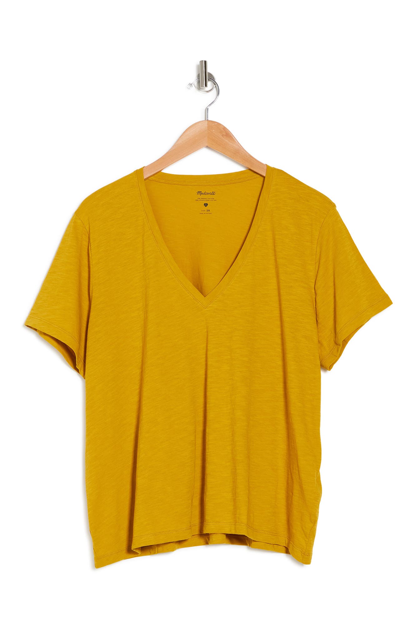Madewell V-neck Short Sleeve T-shirt In Spicy Saffron