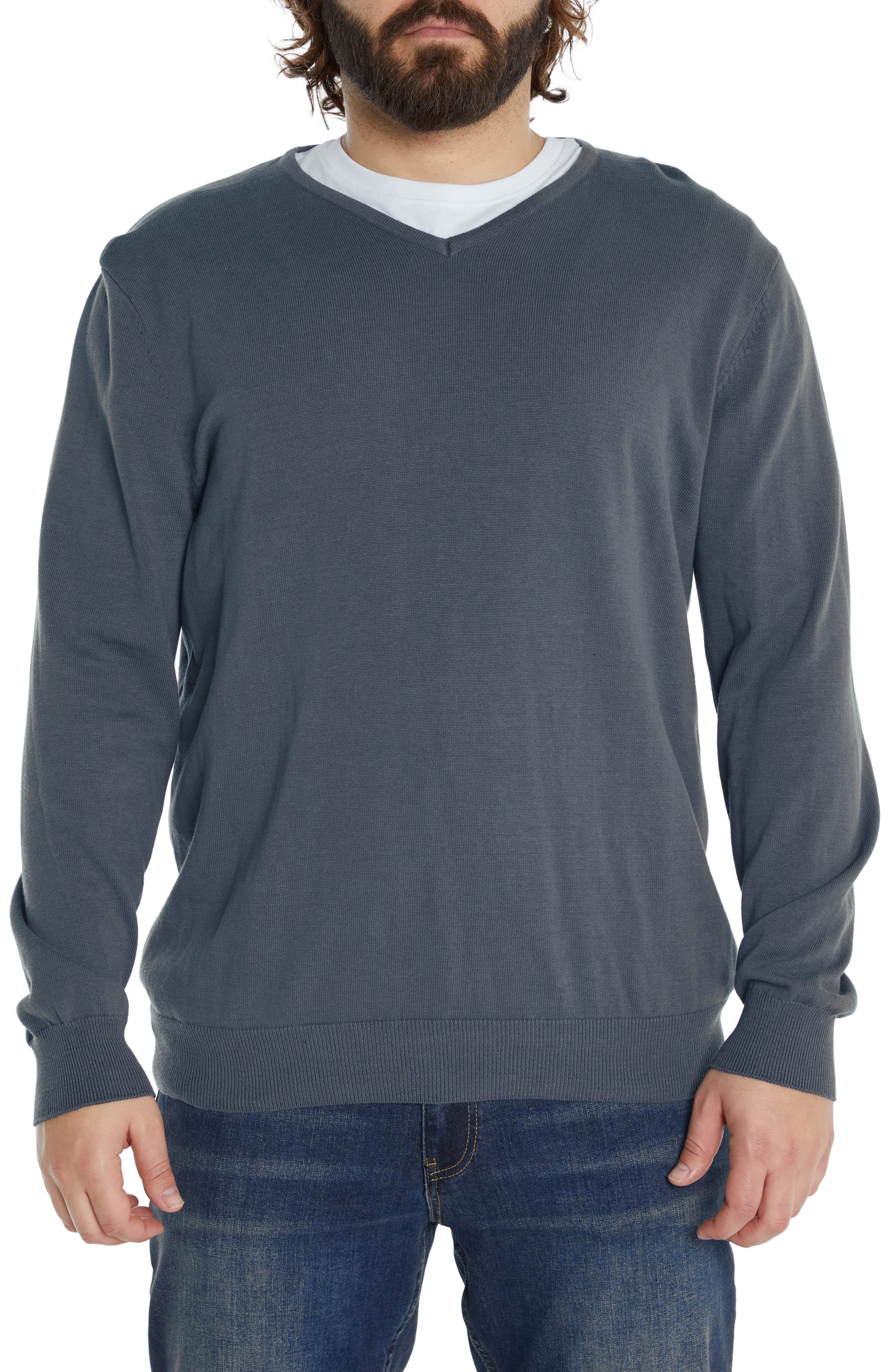 Johnny Bigg Essential V-Neck Sweater in Air Force Blue at Nordstrom