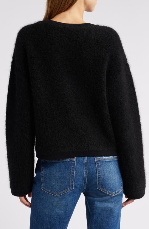 Shop Rag & Bone Kaia Boxy Bouclé Cardigan In Black