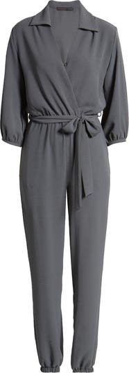 Long Sleeve Tie Waist Jumpsuit