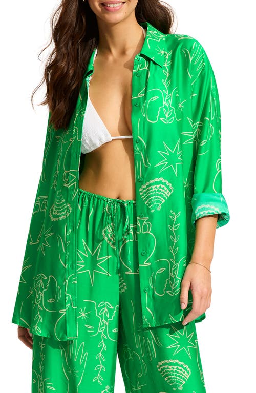 Cover-Up Shirt in Jade