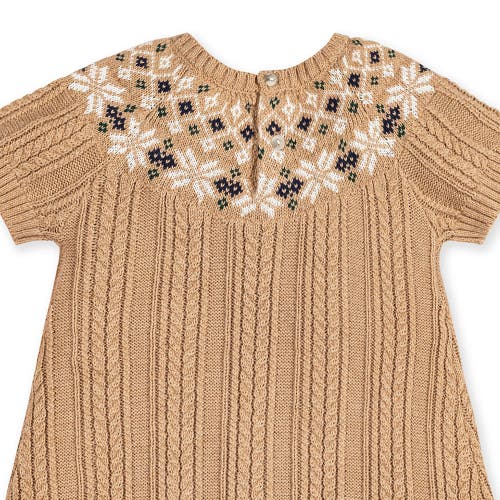 Hope & Henry Girls' Organic Fair Isle Cable Sweater Dress, Toddler In Ivory Fair Isle Cable