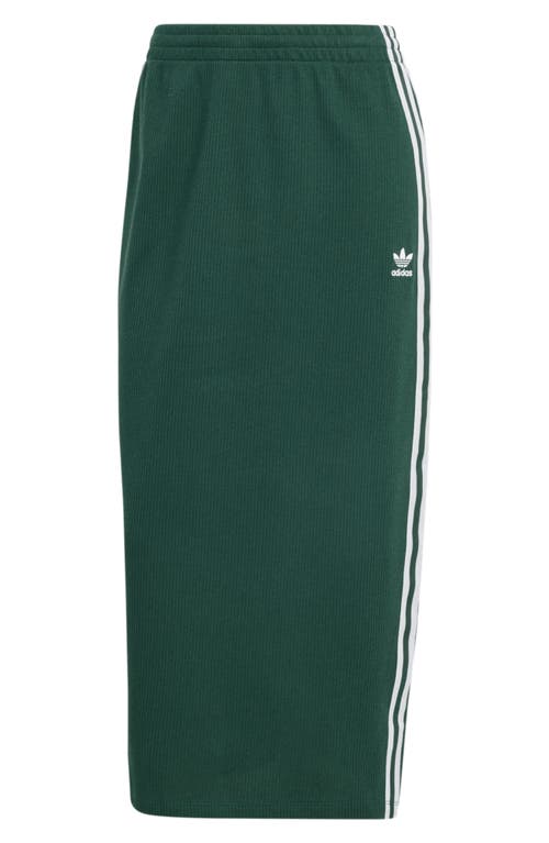 Adidas Originals Adidas Adicolor 3-stripes Knit Midi Skirt In Mineral Green