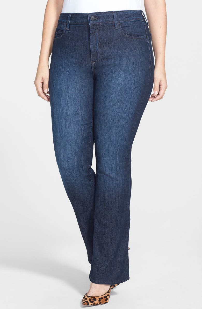 NYDJ 'Billie' Stretch Mini Bootcut Jeans (Dark Blue) (Petite Plus ...