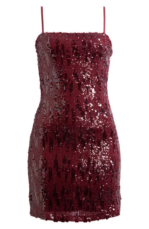 Shop Topshop Strappy Sequin Minidress In Burgundy