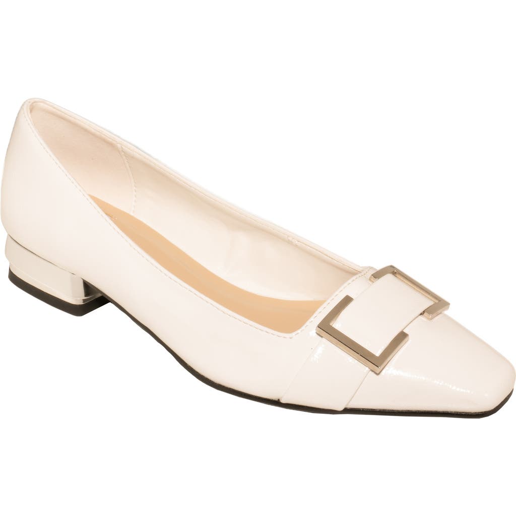 Ninety Union Dove Buckle Flat In White