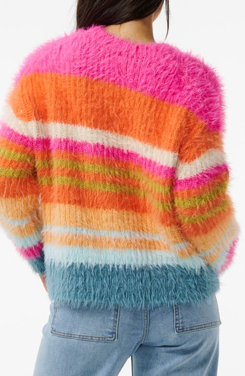 Rip Curl Hibiscus Heat Stripe Sweater In Hot Pink
