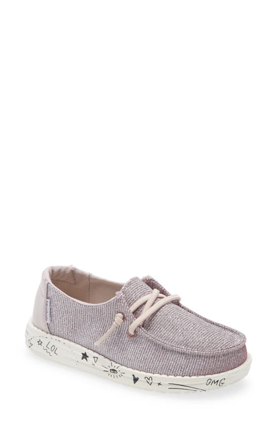 Hey Dude Kids' Wendy Moc Toe Sneaker In Disco Pink