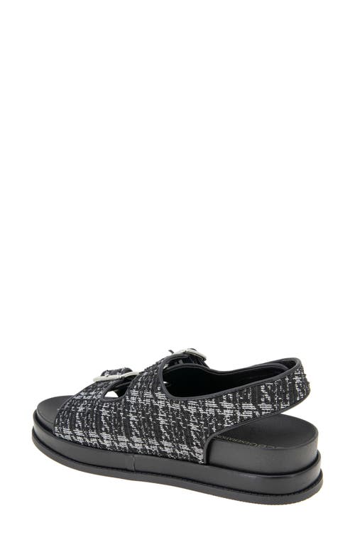 Bcbgeneration Beena Platform Sandal In Black-white Boucle