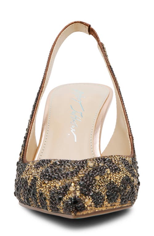 Shop Betsey Johnson Clark Slingback Pointed Toe Pump In Leopard