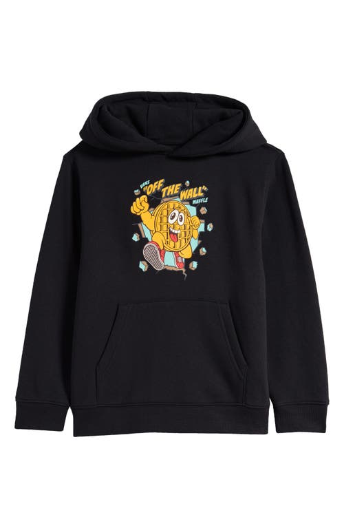 Shop Vans Kids' Waffle Man Graphic Hoodie In Black