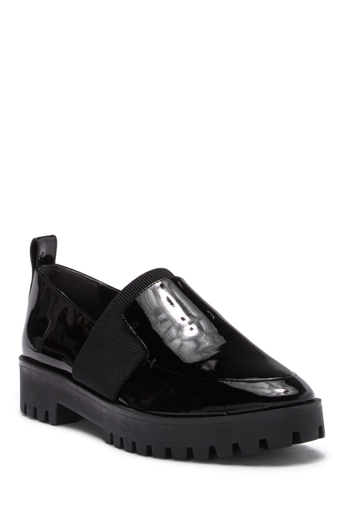 patent leather platform loafers
