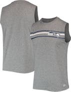 New Era Heathered Gray Seattle Seahawks Brushed Sleeveless Tank Top