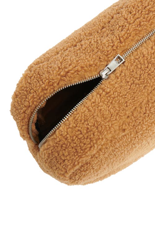 Shop Apparis Noor Bouclette Pouch In Hazelnut