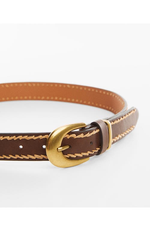 Shop Mango Monique Faux Leather Belt In Brown