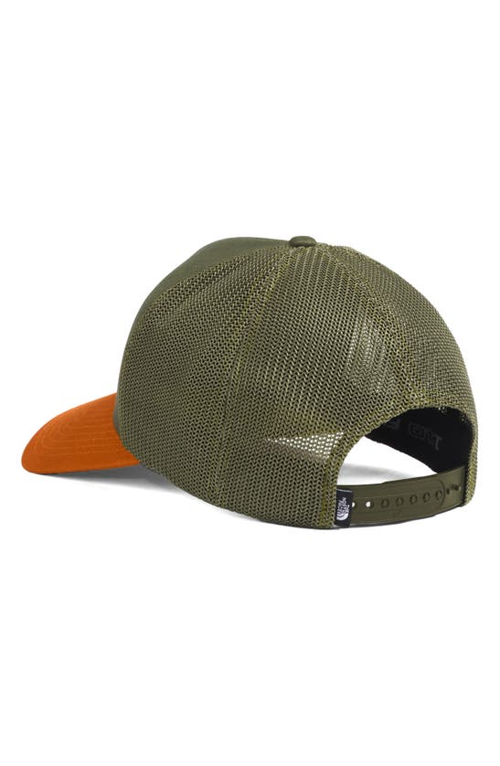 Shop The North Face Keep It Patched Structured Trucker Hat In Forest Olive/ Desert Rust